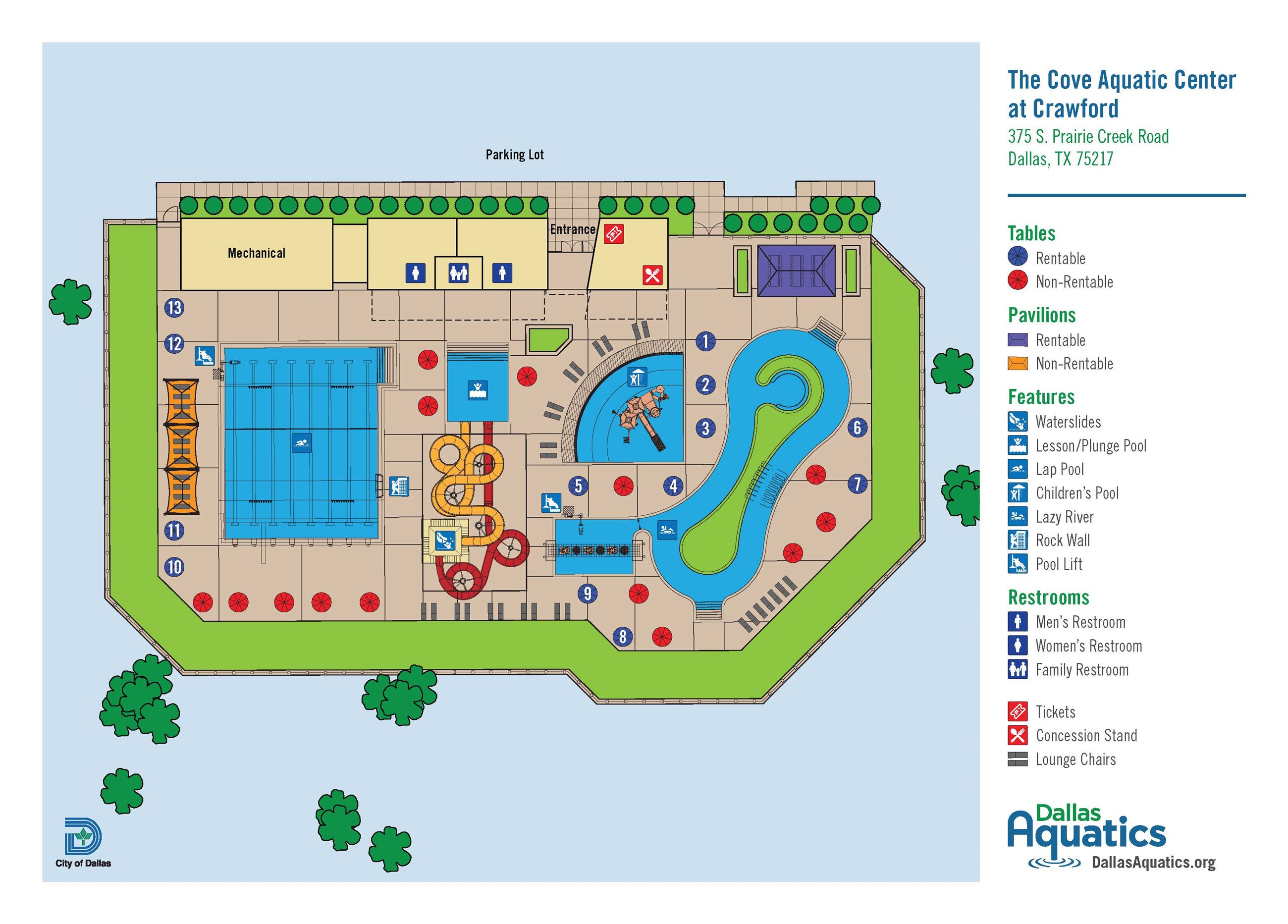 Crawford Aquatic Center Map