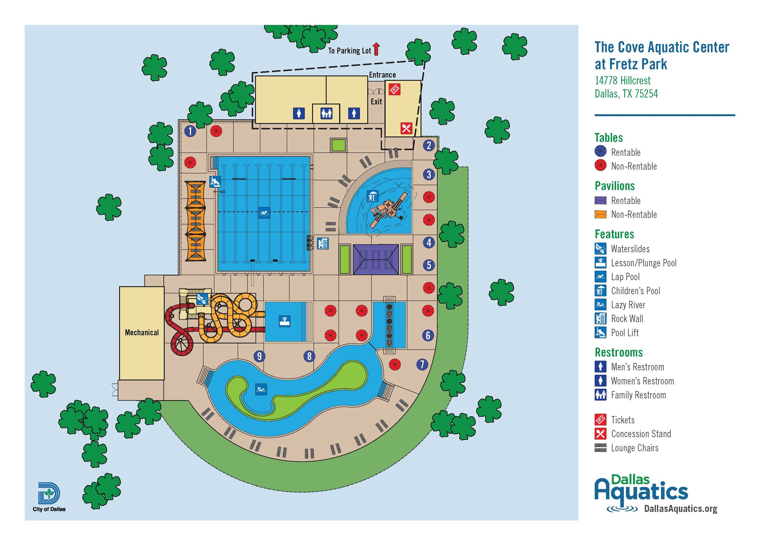 Fretz Aquatic Center Map