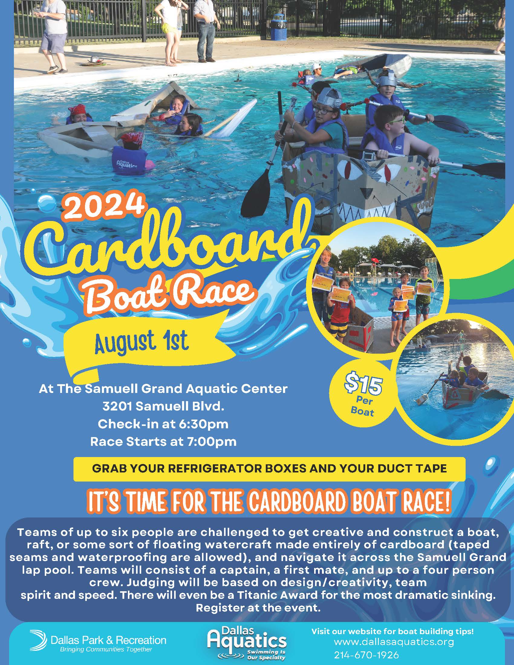 Cardboard Boat Race flyer
